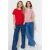 TRENDYOLMİLLA Dames Rood Effen 2-pack Kort Regular fit T-shirts