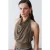 Aansluitende Mouwloze Blouse met Colharmonika
