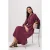 Trendyol Modest Dames Bordeaux Effen Midi Kort Recht Modest Jurken
