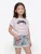 KOROSHI Shirt  antraciet / kersrood / zilver / wit