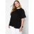 Trendyol Curve Dames Zwart Effen Kort Oversized Grote maten T-shirts