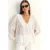 Rimpelige V-hals Gestreepte Blouse