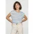 Gestreepte gebreide top met boothals