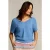 River Woods Blue V-neck Sweater Short Sleeves Blue