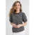 Anytime T-shirt met pofmouwen gestreept zwart/beige