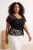 Trendyol Curve Dames Zwart Bloemen Kort Getailleerd Grote maten Blouses