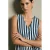 LOLALIZA gestreepte jumpsuit met ceintuur – donkerblauw