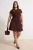 Trendyol Curve Dames Bruin Effen Kort / Mini Kort Casual Skater Grote maten Jurk