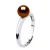 Rush Ring Verstelbare zoetwaterparels Round 6-7 mm Chocolate 925