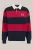 WE Fashion – Heren relaxed fit sweater met polokraag en blokstreep – Relaxed Fit – Rood – Katoen –