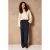 Lofty Manner wide leg casual broek – donkerblauw