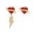 Philipp Plein Jewellery Oorbellen ‘Valentine’  goud / bloedrood / transparant