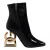 Dolce & Gabbana Zwarte Jackie Leren Enkellaarsjes Mid Calf