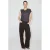 Mango straight leg broek met linnen – bruin