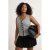 Trendyol Curve Dames Grijs Gestreept Mouwloos Getailleerd Grote maten Blouses