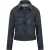 Marineblauw retro leren bikerjack voor dames – Kopervik