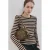 Mango gestreepte T-shirt donkerbruin