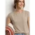 Street One Dames Shirt met hangende schouders en boothals in Beige