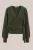 WE Fashion – Dames fluffy vest met overslag – Regular fit – Donkergroen –