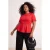 Trendyol Curve Dames Rood Effen Kort Regular fit Grote maten Blouses
