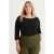 WE Fashion Curve T-shirt met katoen zwart