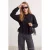 TRENDYOLMİLLA Dames Zwart Effen Lang Regular fit Sweatshirts