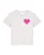 Watapparel Shirt ‘ Pink Heart ‘  grijs gemêleerd / pink
