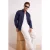 TRENDYOL MAN Heren Donkerblauw Gestreept Lang Regular fit Overhemden