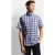 Bugatti Herren Shirt met korte mouwen en geruit motief