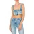 Moschino Stretch Denim Crop Top Blue
