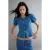TRENDYOLMİLLA Dames Donkerblauw Effen Kort Peplum Blouses