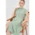 Geknoopte Hemd Kraag A-Form Midi Jurk met Binddetails