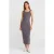 Geribbeld Midi Bodycon Jurk Met Knopen