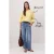 TRENDYOLMİLLA Dames Geel Effen Driekwart mouw Oversized T-shirts