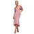 Asymmetrische Midi Bodycon Satin en Scuba Jurk met Gedraaide Knoop Dames Goddiva