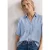 Street One Dames Overhemd met korte mouwen en omgeslagen manchetten in Blauw
