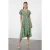 TRENDYOLMİLLA Dames Groen Bloemen Midi Kort Avond / Dagelijks Double-breasted Jurken