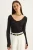 Slim Fit Lange Mouwen U Hals Blouse