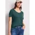 Street One Dames Basic Shirt met V-hals in effen kleur in Groen