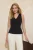 TRENDYOLMİLLA Dames Zwart Effen Mouwloos Getailleerd Blouses