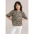 WE Fashion blousetop met panterprint bruin