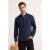 TRENDYOL MAN Heren Donkerblauw Effen Lang Regular fit Overhemden
