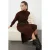 TRENDYOLMİLLA Dames Bruin Effen Midi Lang Casual Recht Jurken