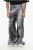 Loose Fit Jeans met Beeldhouwprint 38cm in Blauw, Grijs