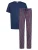 Mey Pyjama kort ‘Graphic Stripes’  donkerblauw
