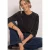 3/4-mouw Shirt in effen kleur met ronde hals