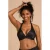 BEACHWAVE voorgevormde push-up bikinitop met lurex zwart