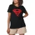 Superman Dames/Dames Spray Logo T-Shirt (Zwart)