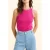 ICode Sleeveless Tank Top Fushia Striped Ribbing Violine