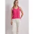 Street One Dames Top met V-hals en decoratief detail in Pink